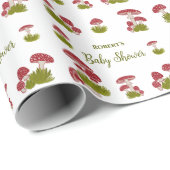 Vliegend paddenstoel Goblincore Fairy Garden Baby Cadeaupapier (Rol Hoek)