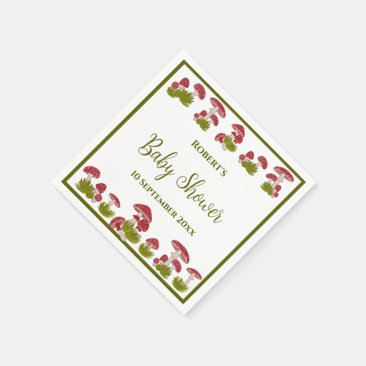 Vliegend paddenstoel Goblincore Fairy Garden Baby  Servet (Hoek)