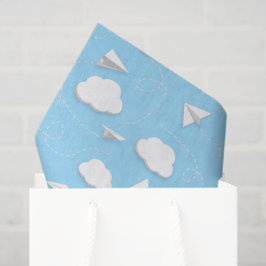 Vliegend papier Vliegtuigen gezwollen wolken blauw
