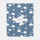 Vliegend papier Vliegtuigen W gezwollen wolken lei Fleece Deken (Voorkant)
