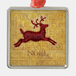 Vliegend rendier NOEL Metalen Ornament