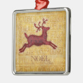Vliegend rendier NOEL Metalen Ornament (Links)