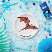 Vliegend rode draak - Aangepaste papieren Borden 7 Bordje (Feest)