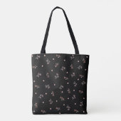 Vliegend roze bloemmotief tote bag (Achterkant)