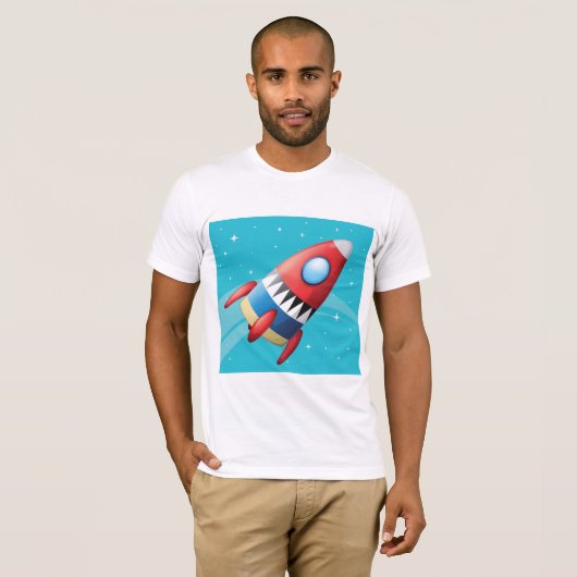 Vliegend ruimteschip Mannen T-shirt (Voorkant volledig)