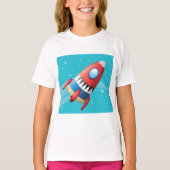 Vliegend Ruimteschip Meisjes T-shirt (Voorkant)