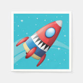 Vliegend ruimteschip papieren servetten (Voorkant)