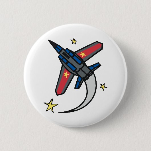 Vliegend straalvliegtuig ronde button 5,7 cm (Voorkant)