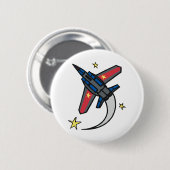 Vliegend straalvliegtuig ronde button 5,7 cm (Voorkant /achterkant)
