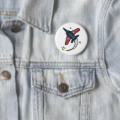 Vliegend straalvliegtuig ronde button 5,7 cm (In situ)