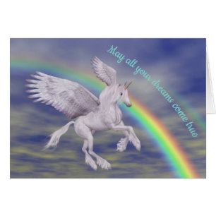 Vliegend Unicorn over regenboogdromen Fantasy Hors