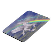 Vliegend Unicorn over regenboogdromen Fantasy Hors Magneet (Linkerzijde)
