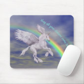 Vliegend Unicorn over regenboogdromen Fantasy Hors Muismat (Met muis)