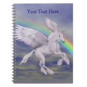 Vliegend Unicorn Rainbow Gepersonaliseerd Notitieb Notitieboek (Voorkant)