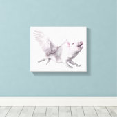 Vliegend varken Art Canvas Echte vleugels wanneer  Afdruk (Insitu (Houten vloer))