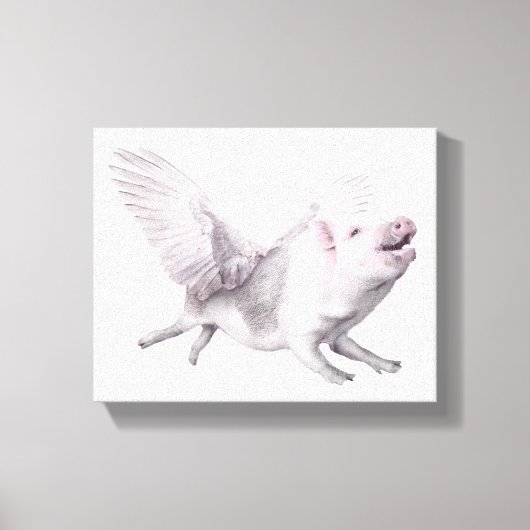 Vliegend varken Art Canvas Echte vleugels wanneer Afdruk (Voorkant)
