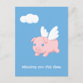 Vliegend varken dat je mist briefkaart (Voorkant)