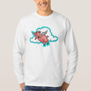 Vliegend varken jongens lange mouw t-shirt
