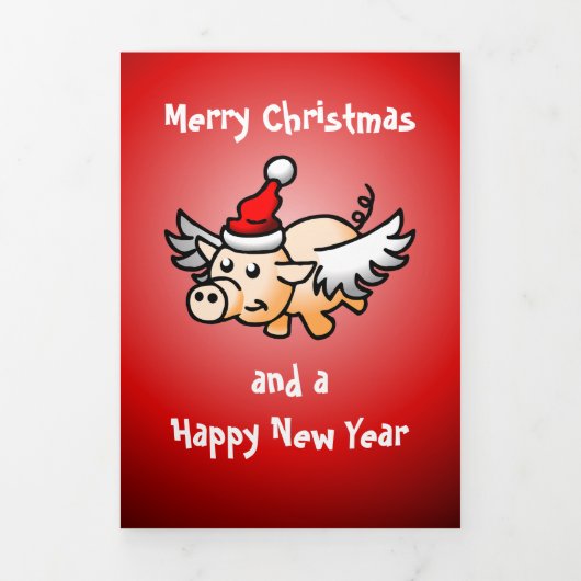 Vliegend Varken Kerst Foto Kaart (Cover)