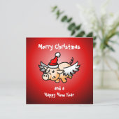 Vliegend varken kerstkaart (Staand voorkant)