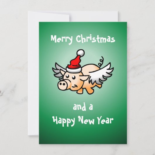 Vliegend varken kerstkaart (Voorkant)