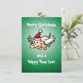 Vliegend varken kerstkaart (Staand voorkant)