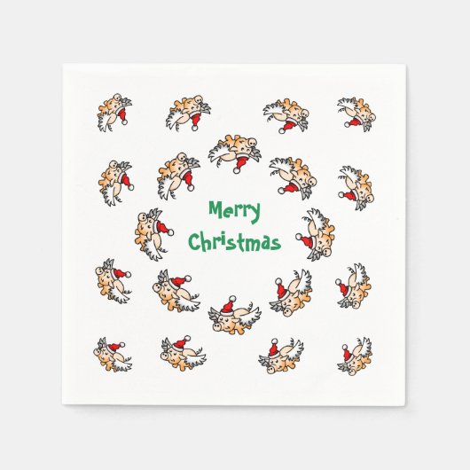 Vliegend Varken Kerstmis Servet (Voorkant)