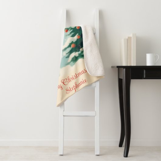 Vliegend Varken Kerstmis Sherpa Deken (In situ)