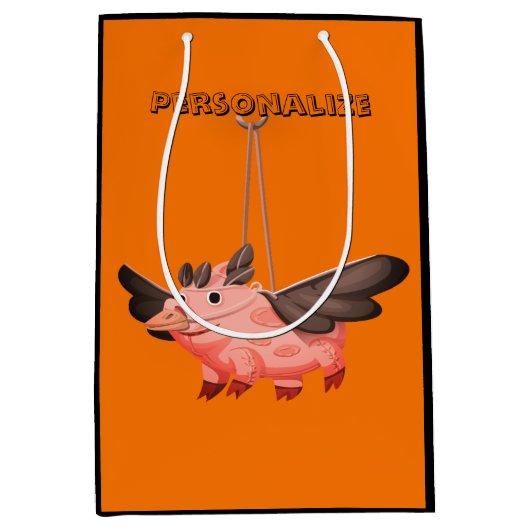 Vliegend varken kraai kostuum herfst schattig herf medium cadeauzakje (Voorkant)