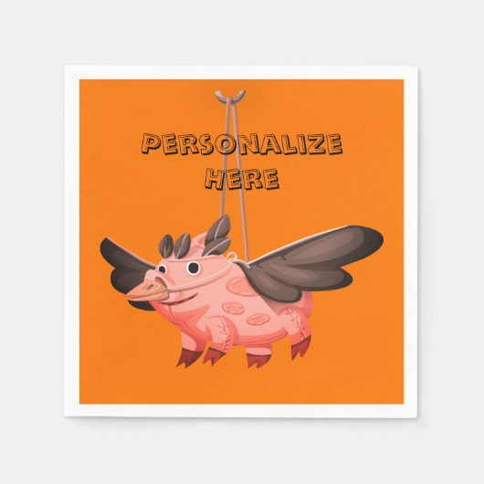 Vliegend varken kraai kostuum herfst schattig herf servet (Voorkant)