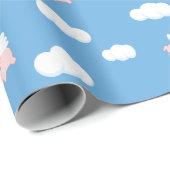 Vliegend varken Schattige biggetje met vleugelpatr Cadeaupapier (Rol Hoek)