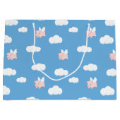 Vliegend varken Schattige biggetje met vleugelpatr Groot Cadeauzakje (Voorkant)