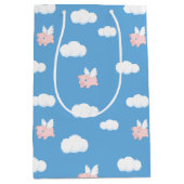 Vliegend varken Schattige biggetje met vleugelpatr Medium Cadeauzakje (Voorkant)