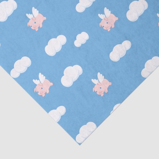 Vliegend varken Schattige biggetje met vleugels op Tissuepapier (Detail)