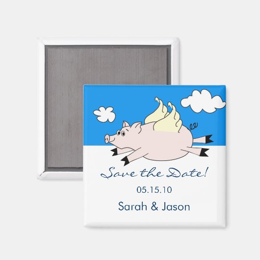 Vliegend varken Sla de datummagneet op Magneet (Voorkant / Achterkant)
