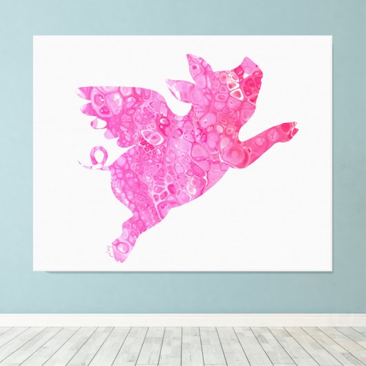 Vliegend varken Verpakt Canvas Art (Insitu (Houten vloer))