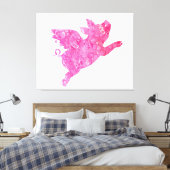 Vliegend varken Verpakt Canvas Art Afdruk (Insitu (Slaapkamer))