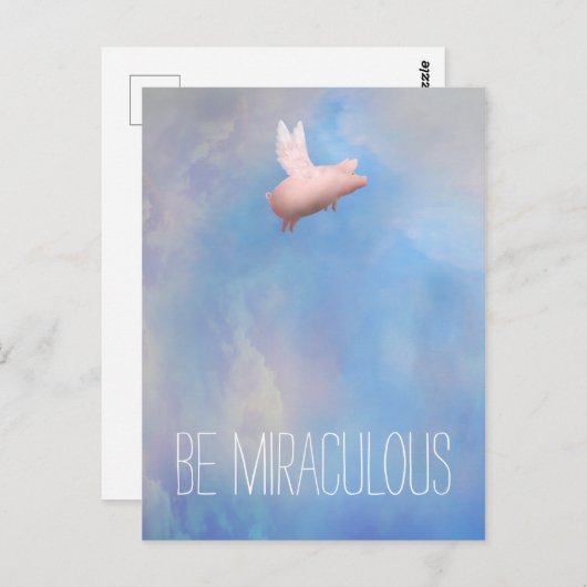 Vliegend varken - Wees wonderbaarlijk briefkaart (Voorkant / Achterkant)