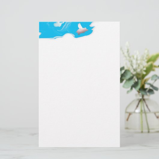 vliegend varkenspapier briefpapier (Staand voorkant)