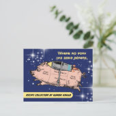 Vliegend varkensvlees kookboek receptenkaart briefkaart (Staand voorkant)