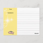 Vliegend varkensvlees kookboek receptenkaart briefkaart (Achterkant)