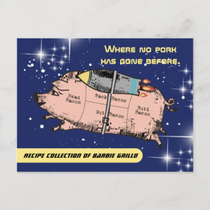 Vliegend varkensvlees kookboek receptenkaart briefkaart