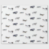 vliegend Vliegtuig Cadeaupapier (Vlak)