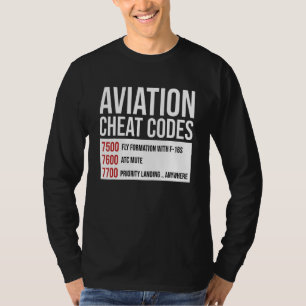 Vliegend Vliegtuig Pilot Luchtvaart Codes Jet F 16 T-shirt