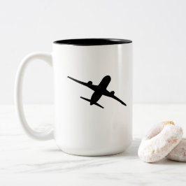 Vliegend vliegtuig vliegtuig luchtvaart Aviator Tweekleurige Koffiemok