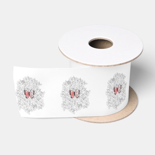 Vliegend vlinderlint satijnen lint (Spoel)