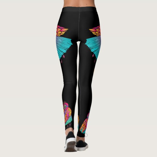 vliegend vogel karakter Fabric Leggings (Achterkant)
