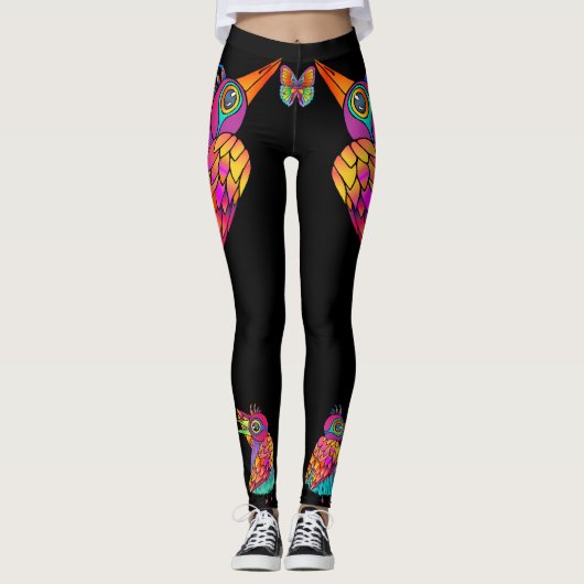 vliegend vogel karakter Fabric Leggings (Voorkant)