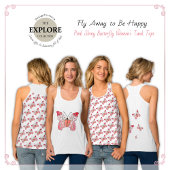 Vliegend weg om een fijne roze stekelvlinderTankto Tanktop