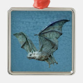 Vliegende 3D Blue Bat Metalen Ornament (Voorkant)